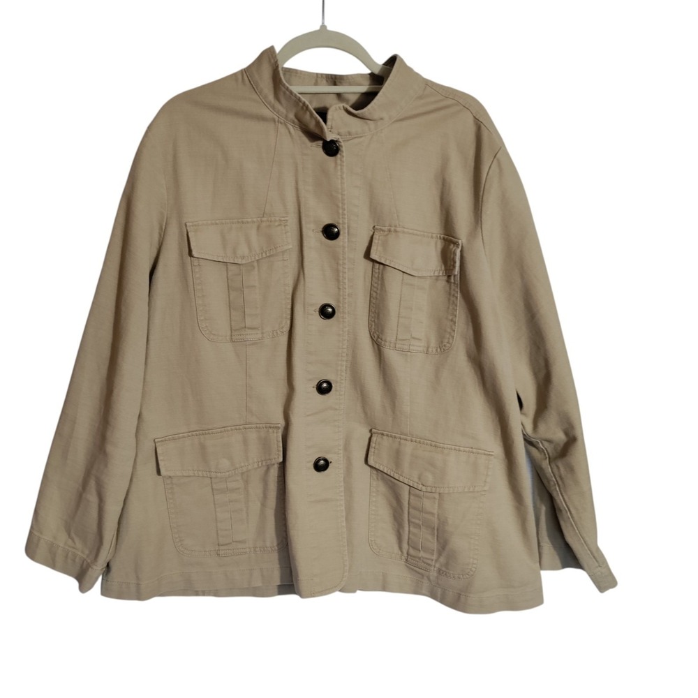 Talbot's Band Collar Jacket Cotton Plus size 3X